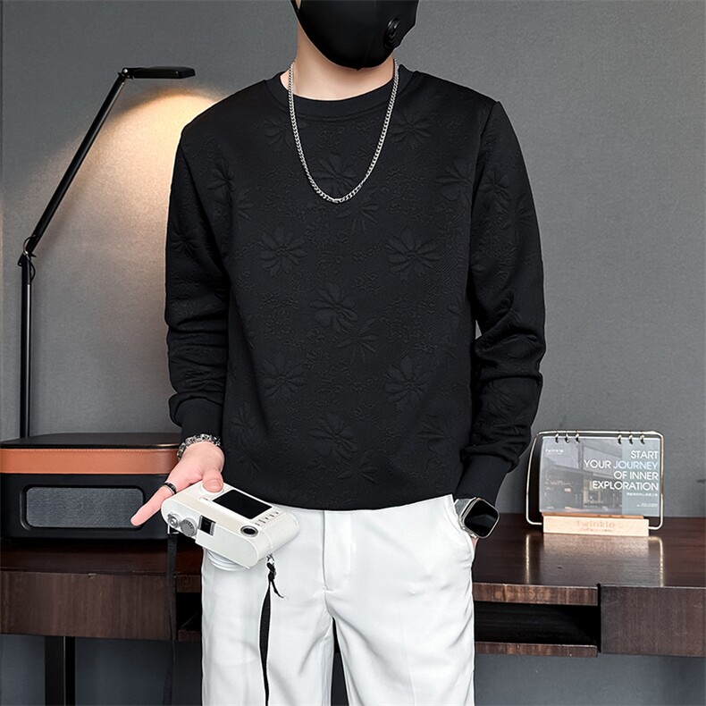 肌理感提花卫衣男潮流高级痞帅社会小伙店主风301C-WY34-P58控78,男装卫衣,星座301C（原B323）