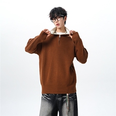 8XL-M立领半拉链毛衣男大码慵懒风宽松日系针织衫外套MY19002P78，男装针织衫/毛衣，电商B312