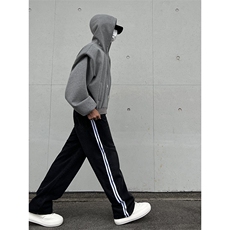 B221美式ins高街小众宽松三条杠运动牛仔裤LK23139-P65控88，男装牛仔裤，电商B221