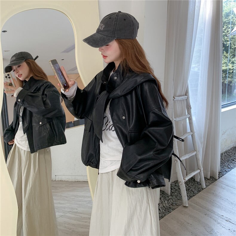 2025秋季新款皮衣短款帽子可卸RF2C290-6869#-P185-K275,女装皮衣,2C290
