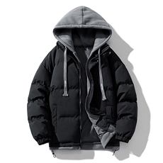 现货抖音得物供视频三防加厚羽绒假两件连帽棉衣外套棉服MY8062，男装棉衣，电商A486