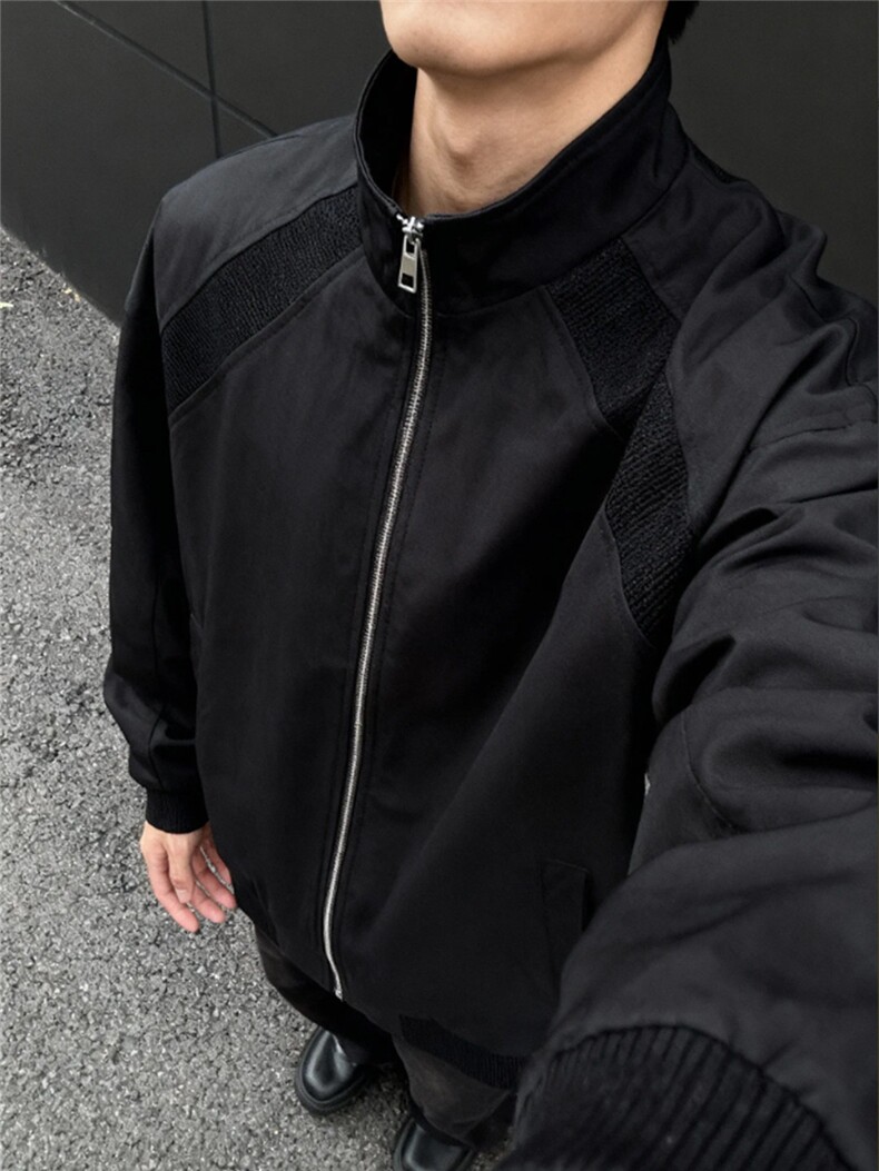 网图改夹克潮牌美式解构立领棒球服夹克男春秋外套特P40,男装夹克,电商C306-1