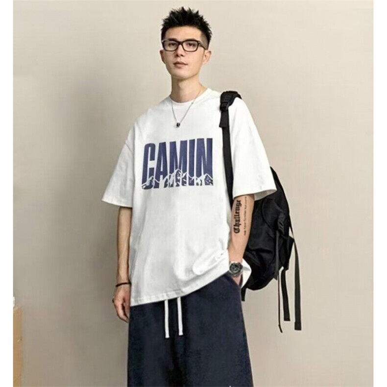 文艺标准气质时尚百搭潮青少年纯棉男短袖夏季原宿新款圆领潮流图片