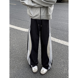 8XL-M 加绒加厚条纹工装裤束脚休闲阔腿美式运动裤男K9116P58控78图片