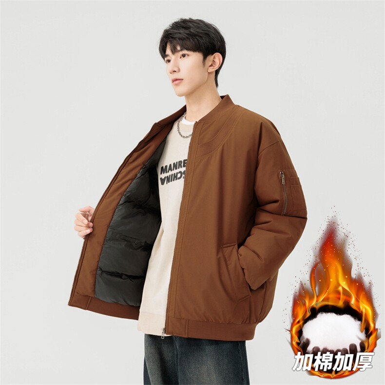 棒球服外套男女棉服美式潮牌复古高级感男装宽松飞行员M0822-P98,男装棉衣,星座308B-2