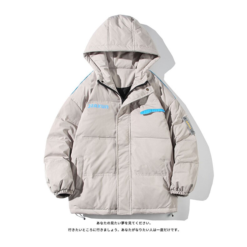 港风ins羽绒服男女同款带帽字母印花白鸭绒Y5813-P190【特价】,男装羽绒服,电商A007