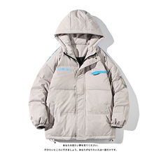 港风ins羽绒服男女同款带帽字母印花白鸭绒Y5813-P190【特价】，男装羽绒服，电商A007