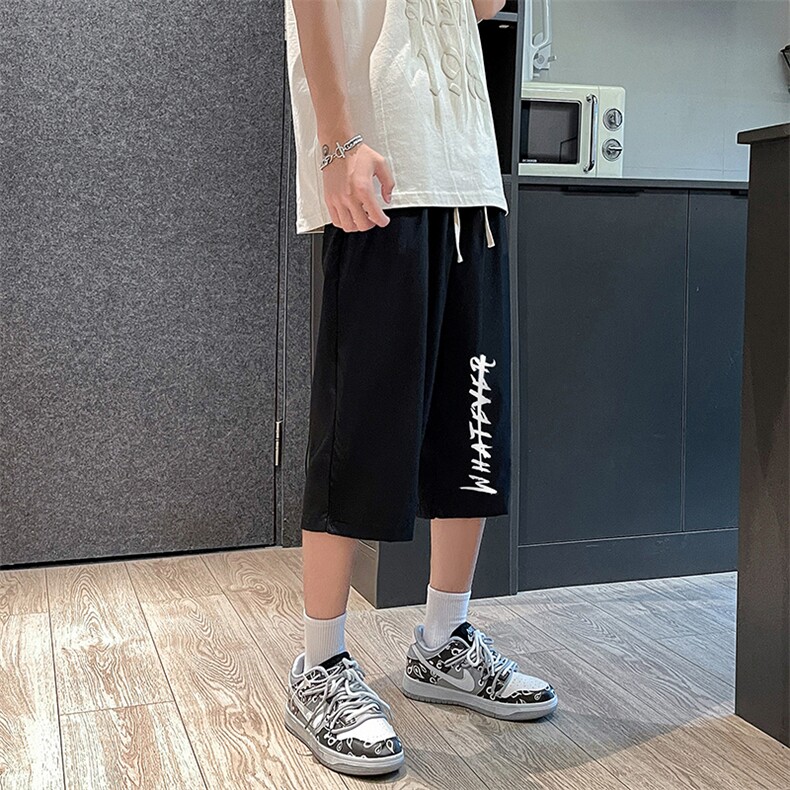 冰丝七分裤男大码速干短裤男五分裤车景风格QK72399-P25,男装休闲裤,电商A040