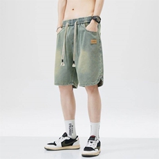 牛仔短裤男士夏季薄款2025新款青少年宽松男裤外穿潮牌七五分裤子，男装牛仔裤，电商D325