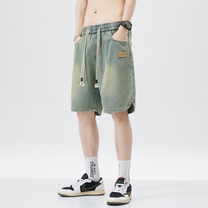 牛仔短裤男士夏季薄款2025新款青少年宽松男裤外穿潮牌七五分裤子图片