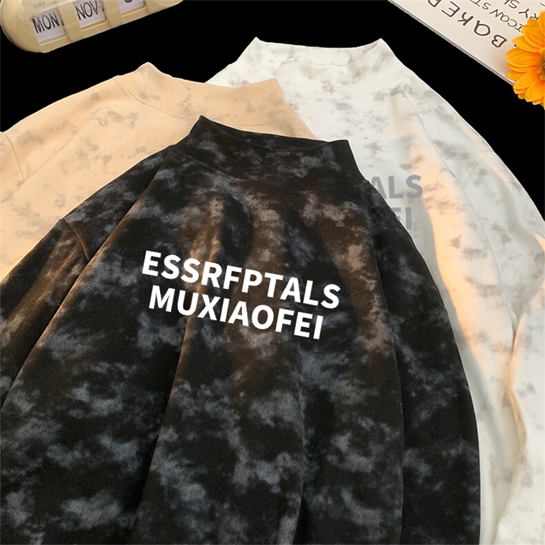 260克重磅扎染德绒半高领打底衫【有货】C403A-DR25341ZR-P25，男装T恤，电商C403A