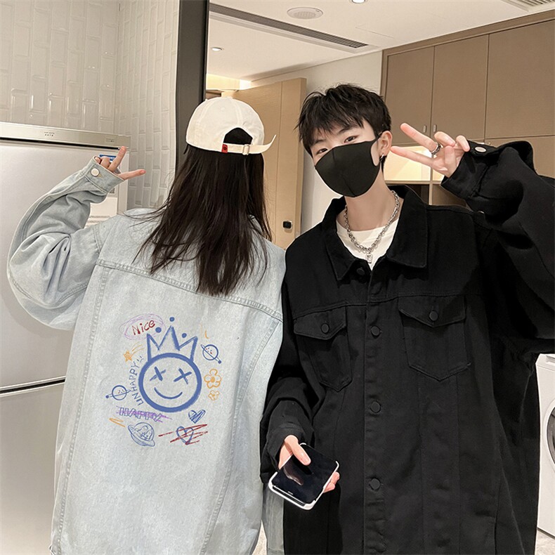 牛仔夹克男大码牛仔外套男茄克NJ77180-P60加绒款-P75,男装夹克,电商A040