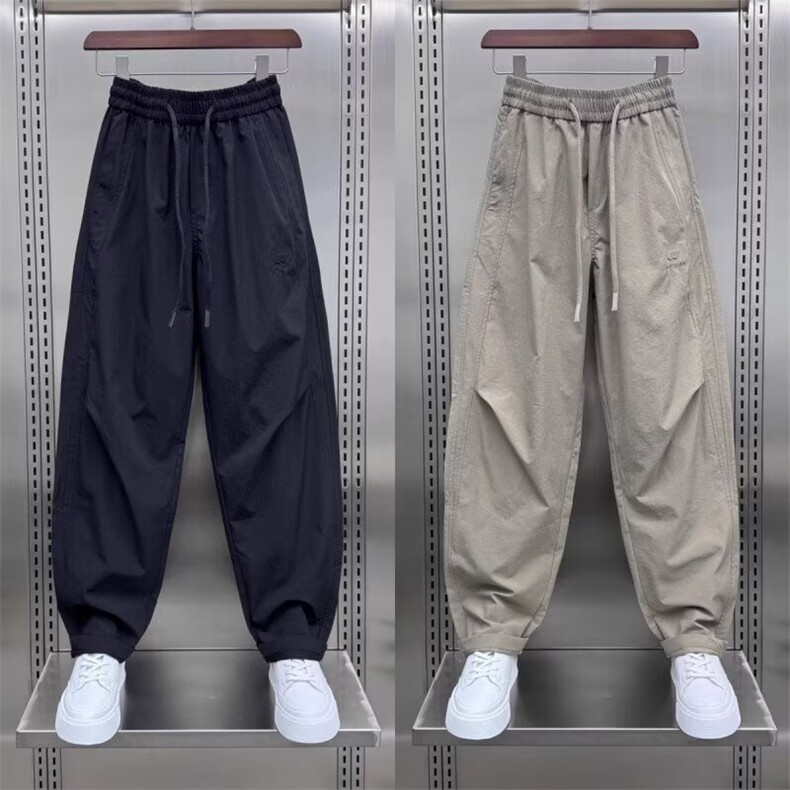 休闲裤男春夏季薄款2025新款户外速干弯刀长裤青年宽松百搭运动裤,男装休闲裤,电商B212（原钱塘6029）