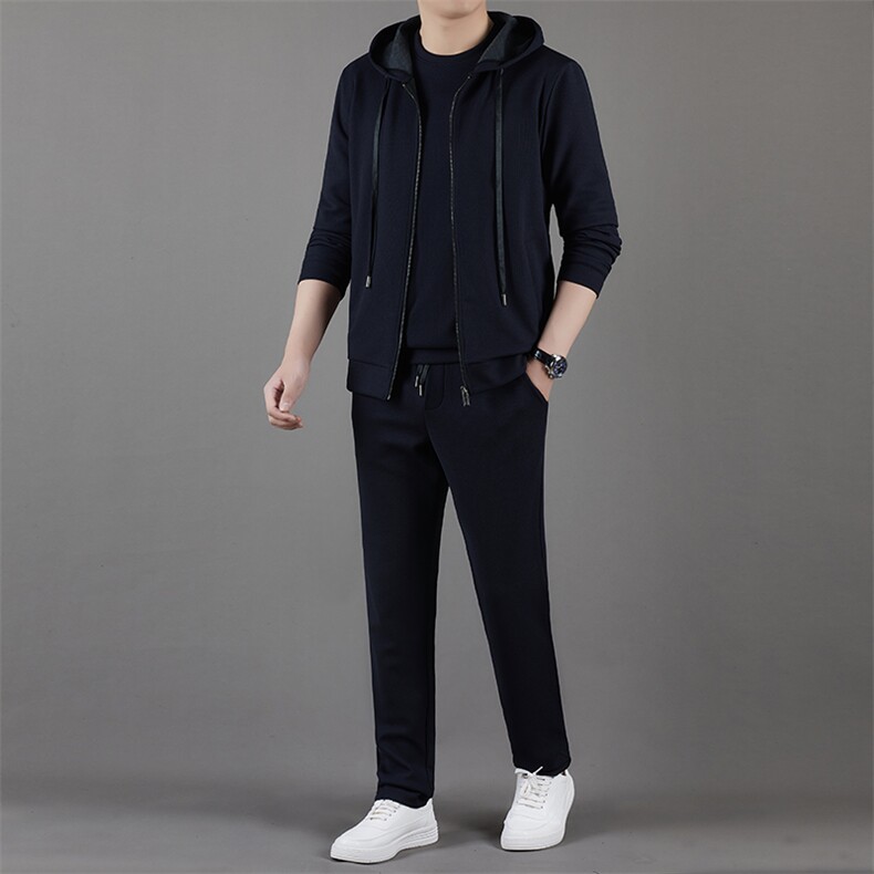 AFW188111216加厚毛料精品男士运动套装三件套主题长期款稳定,女装套装/套裙,钱塘207-3