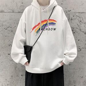 WY2064-P35纯棉连帽卫衣男大码运动帽衫宽松薄外套男,红棕色鞋的男士搭配什么外套图片