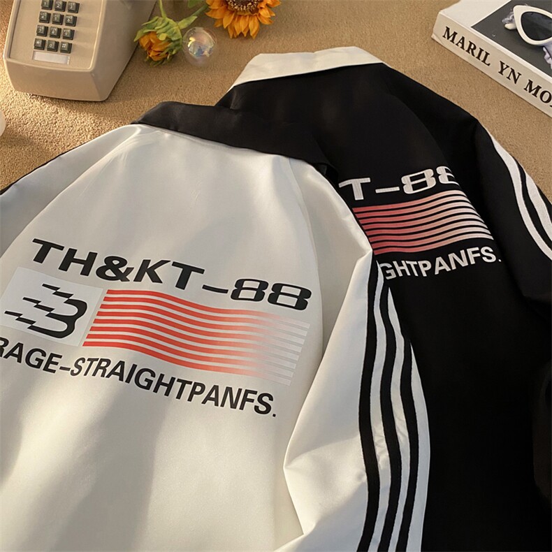 美式印花夹克衫潮男外套宽松大码棒球服休闲冲锋衣6009-P60-控108,男装夹克,星座207
