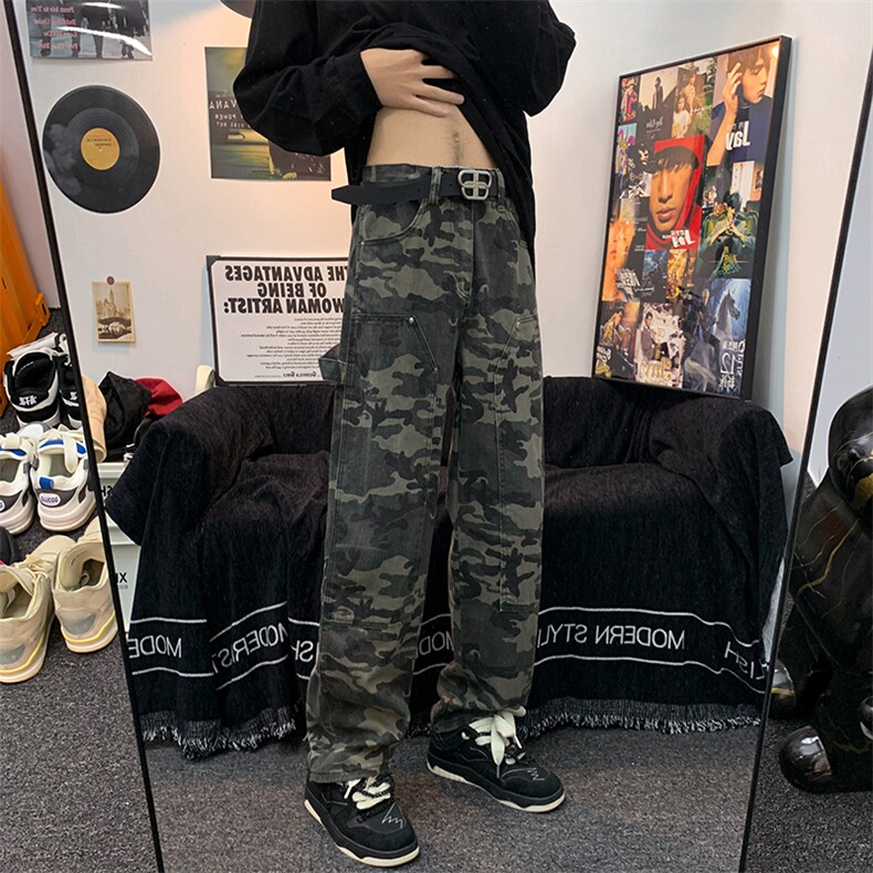秋季美式ins高街hiphop迷彩水洗伐木裤工装货号K2312P55,男装牛仔裤,电商A063