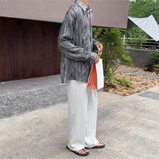 春夏季港风ins潮牌长袖衬衫男士高级感宽松百搭薄款长袖休闲衬衣，男装衬衫，星座716-3