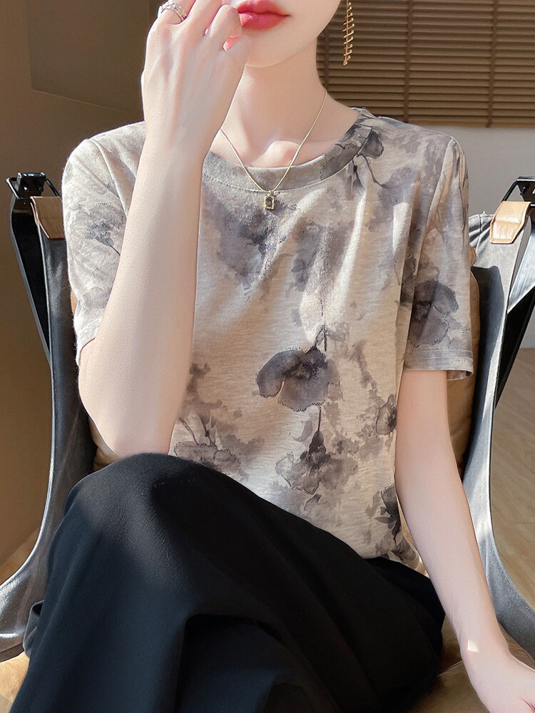 夏季轻薄短袖薄款宽松女针织衫V领短袖,针织衫/毛衣,绒宛羊绒