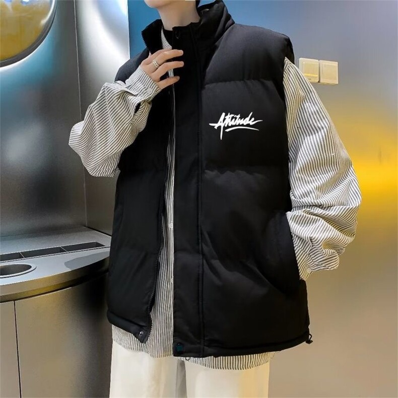 Q203-P55 冬季加厚保暖马甲男女港风外套潮痞帅防寒宽松棉马夹图片
