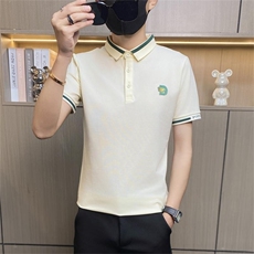PL036-P40夏季男士有带领短袖T恤带领子男装宽松翻领刺绣polo衫，男装Polo衫，电商D310B-1