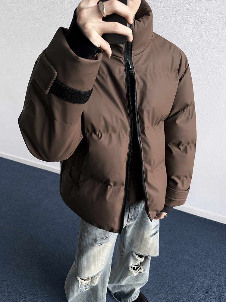 现货MYF03-P110冬季高级立领假两件双拉链保暖棉衣棉服皮外套q,男装棉衣,电商A456（原C415）