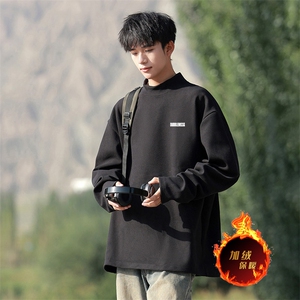 一件过冬 重磅保暖针织衫德绒加绒加厚卫衣半高领打底长袖T恤DR81图片