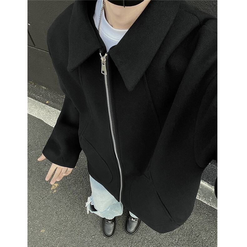 秋冬季新款750重磅毛呢拼接行政夹克JK4021P95控138,男装夹克,电商A072
