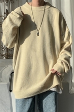 1港风宽松中性情侣潮流纯色大码M-5XL毛衣男外套7979P45加绒P55，男装针织衫/毛衣，星座226-2
