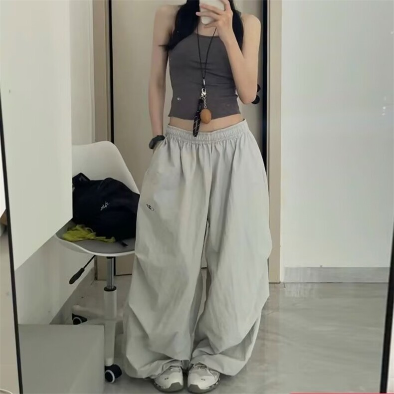 新款简约原宿无品牌夏季速干运动裤降落伞工装休闲裤潮流百搭ins,男装工装外套,星座1210-1