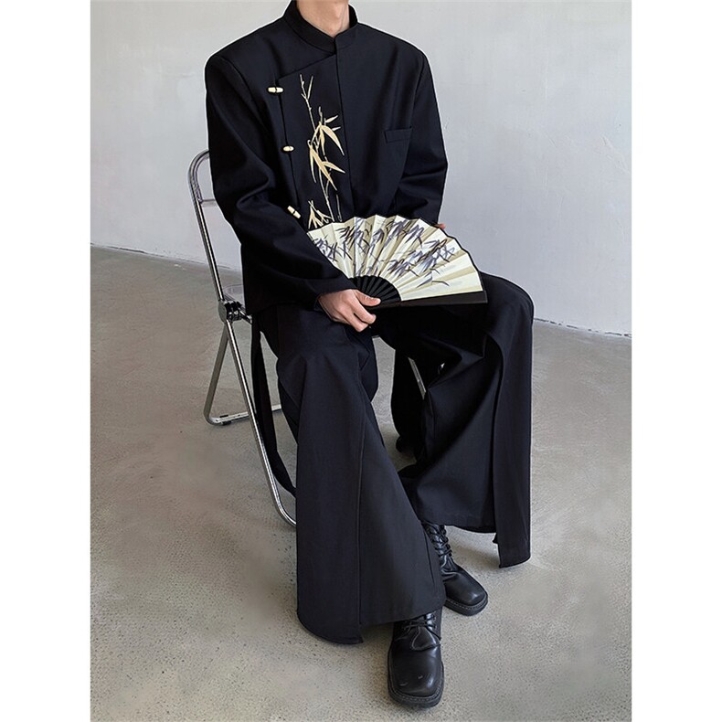 现货！25品质TR刺绣礼服新中式金竹立领西服男女同款xz97-p128,男装西服,电商B288