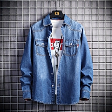 春季流行男牛仔衬衣时尚休闲长袖衬衫外套XZ310B-3-CY913-P55，男装衬衫，星座310B-3