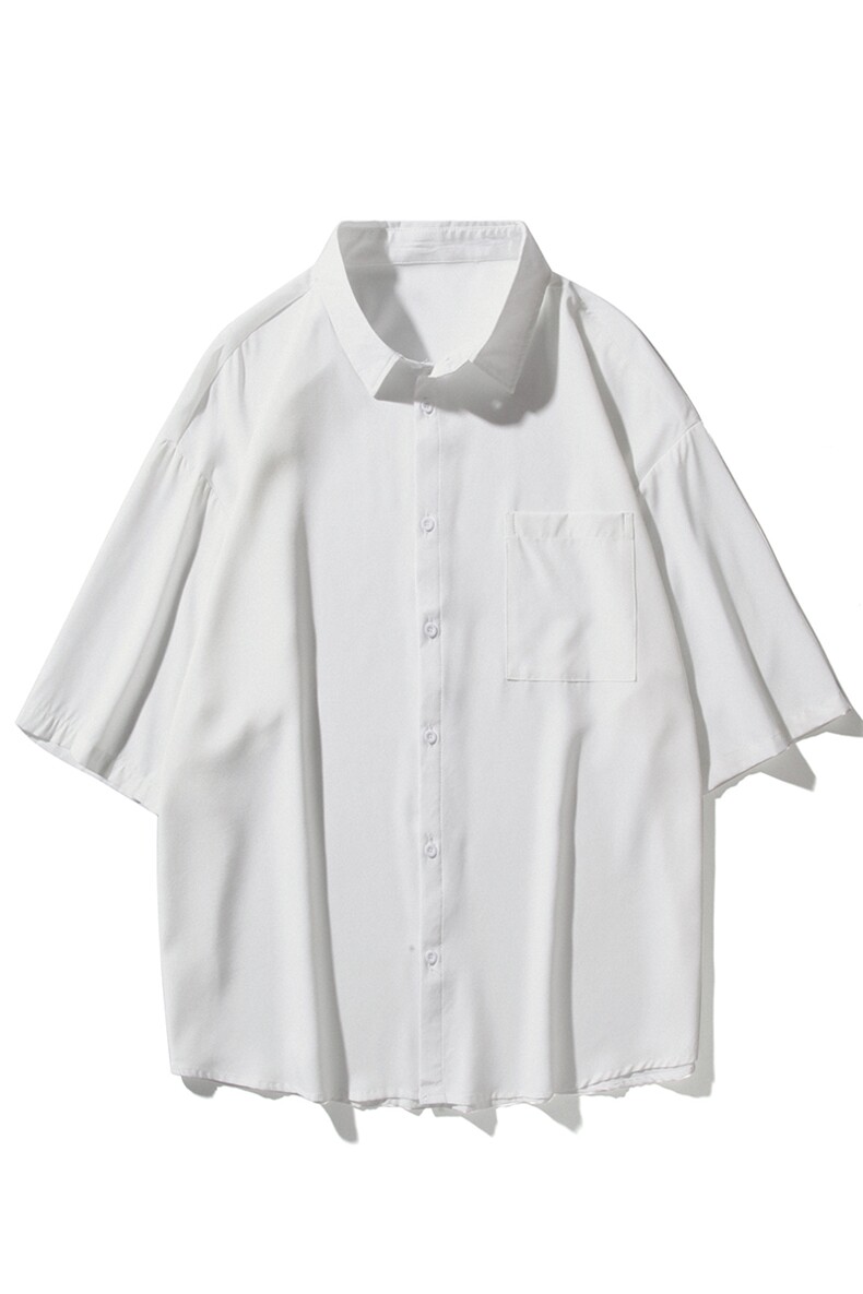C6042/35夏款2023新款平铺冰丝克莱因蓝衬衣男开衩短袖衬衫控58,男装衬衫,电商A141