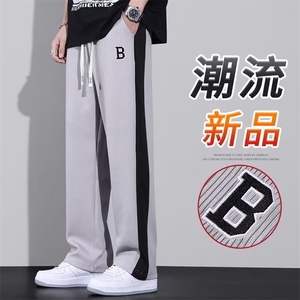 青春流行长裤潮流宽松型休闲裤春秋时尚潮牌百搭运动裤新款印花男图片