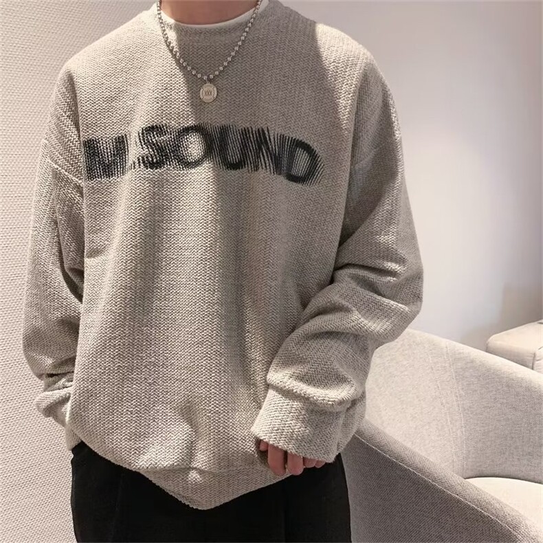 圆领卫衣男女秋季新款字母印花慵懒风宽松百搭卫衣WY8802-P35,男装卫衣,星座208-5