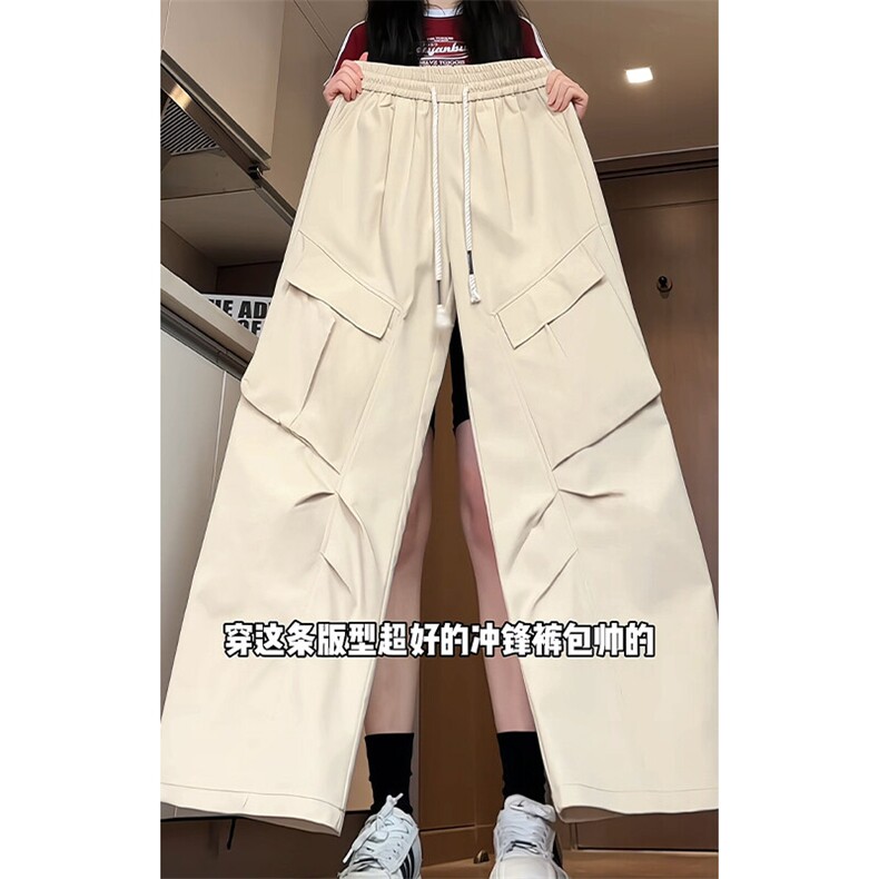 特批P33无差价秋季褶皱侧边大口袋工装裤高街防水宽松冲锋裤K5716，男装工装外套，电商A001