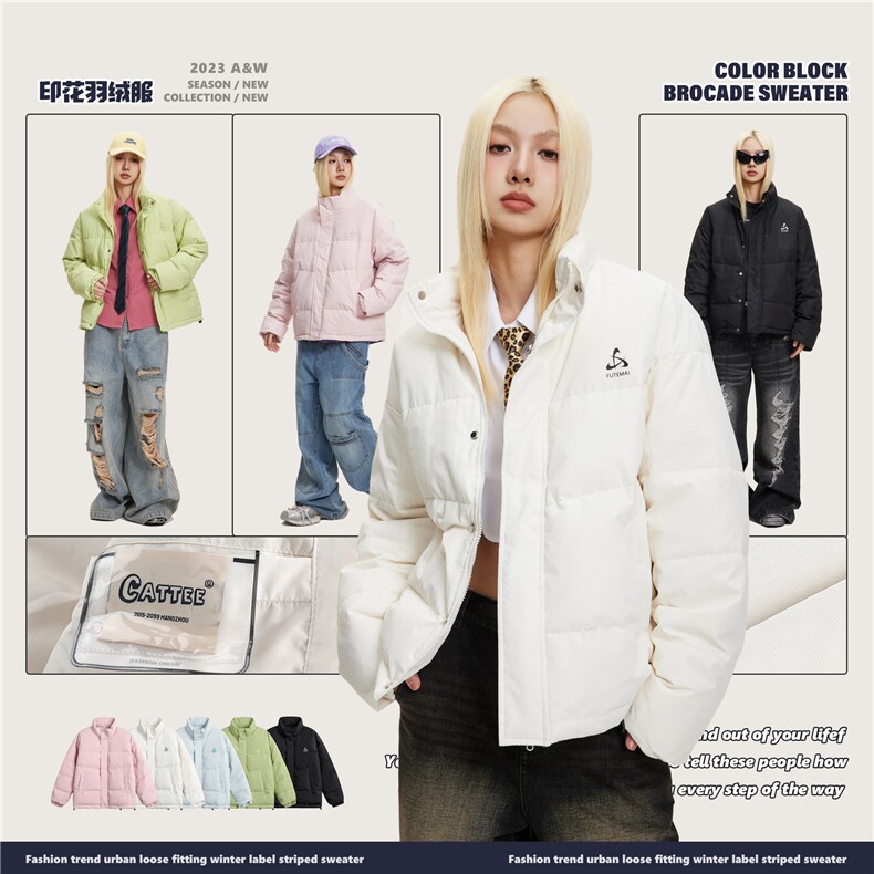 2025冬款印花羽绒服杜邦三防--5205模特图,男装羽绒服,电商S012（CATTEE）