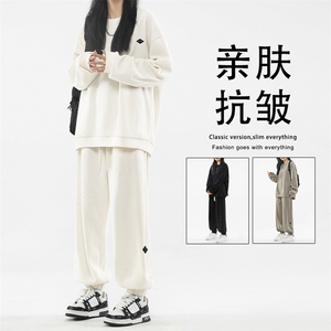 日系卫衣套装秋季潮牌重磅宽松休闲运动卫裤二件套TZ832-特批98图片