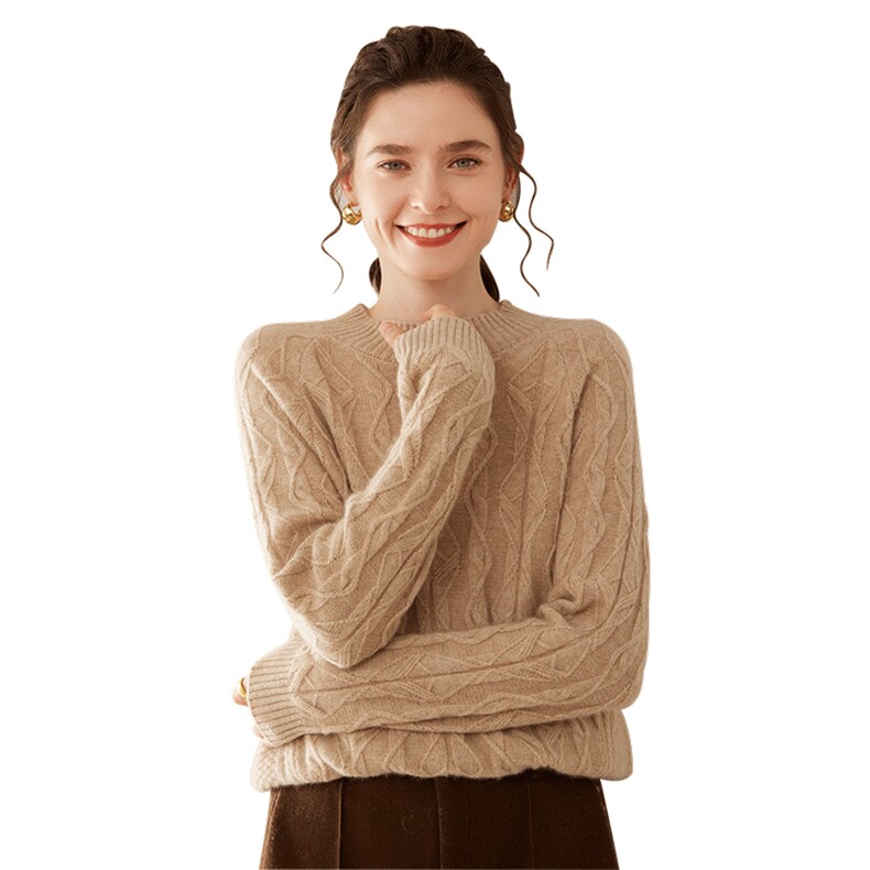 打底衫女秋冬内搭套头保暖长袖35%羊绒衫针织毛衣,女装羊绒衫,缇曼羊绒