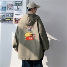 ！春秋新款港风休闲连帽夹克男宽松外套男装DJK257-P45，男装夹克，电商B371