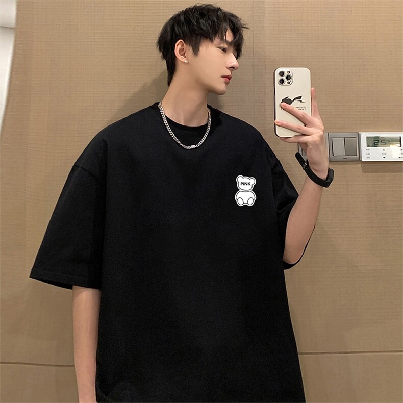 麂皮绒短袖t恤男大码半袖男 JD82292-P25图片