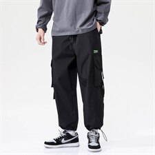 2021春季新日系大码男无影墙工装抽绳薄款九分裤休闲裤K2821-P40，男装休闲裤，电商A001