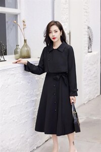 【现货】新款收腰两件套风衣裙图片