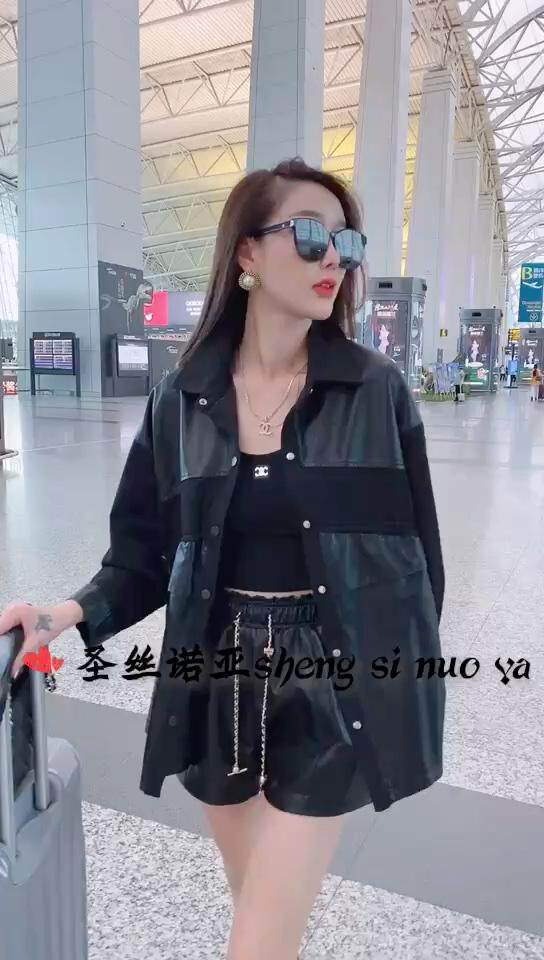 水洗皮拼针织，其它，圣丝诺亚