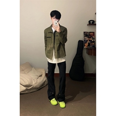 【有货】军绿色工装外套男款高级感痞帅夹克HY195CC-特P65，男装夹克，星座1007（原301D）