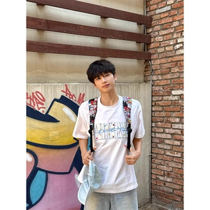 万针全刺绣工艺抖音得物高品质260克重磅纯棉双纱美式高街短袖T恤图片