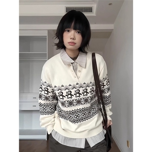 毛衣男套头休闲撞色韩版百搭保暖针织衫外套潮MY5150-P57图片