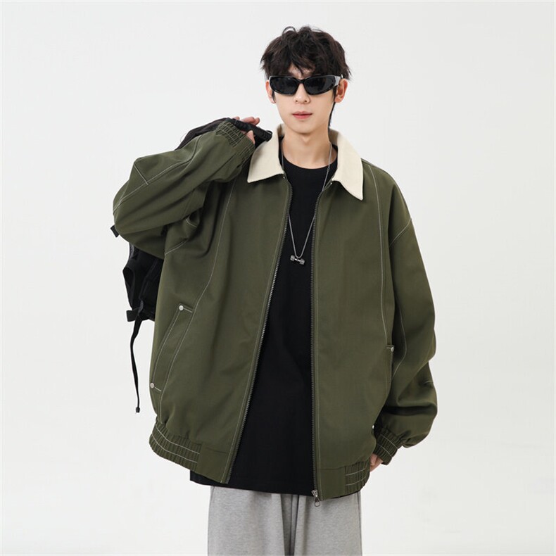 2025春休闲痞帅工装翻领夹克潮流外套得物二开XZ301b-2-JK2585P78,男装夹克,星座301B-2（原A443-1）