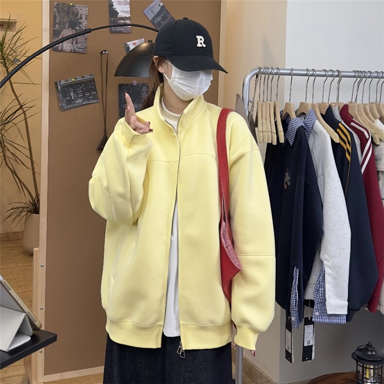 网图-重磅420克华棉立领开衫卫衣9129-P60,男装卫衣,电商B380（原B361）