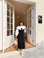 韩式双层娃娃领假两件连衣裙，女装连衣裙，Balance Studio(2F)